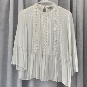 Kensie Jeans Peplum White Top